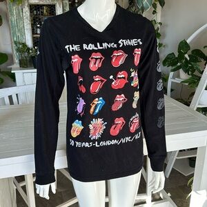 Rolling Stones long sleeve black T-shirt 50 years London, New York, New Jersey